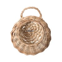 Magideal - Macetero Colgante Cesta Wicker Decorativa Soporte Para Plantas Y Florero Tejido Adecuado Para Decoración De Pared Oficina Jardín Balcón Hogar Regalo Madera