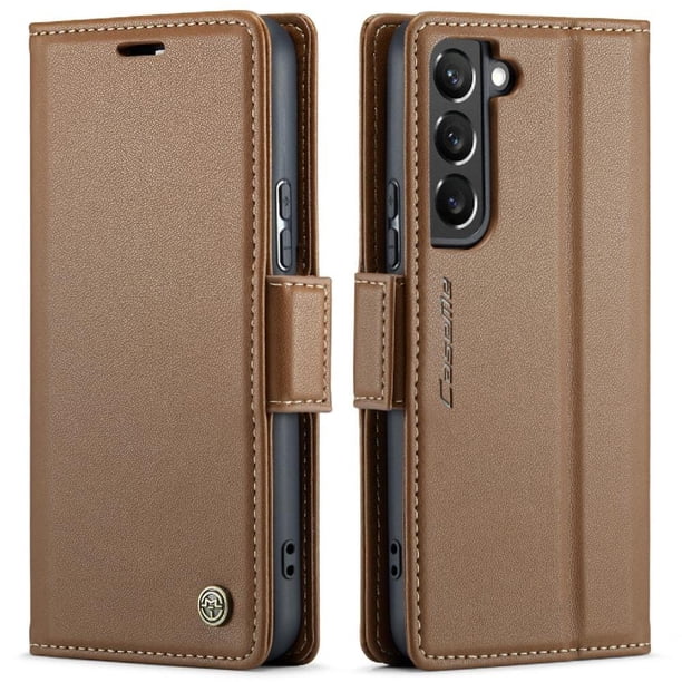 CaseMe tipo cartera Samsung Galaxy S22 con cierre magnético, RFID, tarjetero, soporte, carga inalámbrica