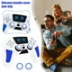 thumbnail image 3 of Compatible con PS5 Controller Silicone Handle Cover with Touchpad Sticker Anti-Slip Sweat-Proof Protective Grip-Blanco Azul, 3 of 6
