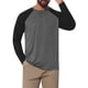 thumbnail image 5 of INSPIRE CHIC Camiseta de Hombre Raglán de Manga Larga Cuello Redondo Contraste Camisetas de Béisbol 2XL Gris Negro, 5 of 6