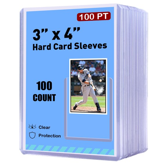 Fundas rígidas de plástico para cartas RIXUGIT, 100 piezas, 100 pt, 3x4