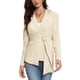 thumbnail image 1 of INSPIRE CHIC Blazer Casual para Mujer con Solapa, Cinturón de Hebilla, Manga Larga, Traje de Oficina, Talla M, Color Albaricoque, 1 of 6