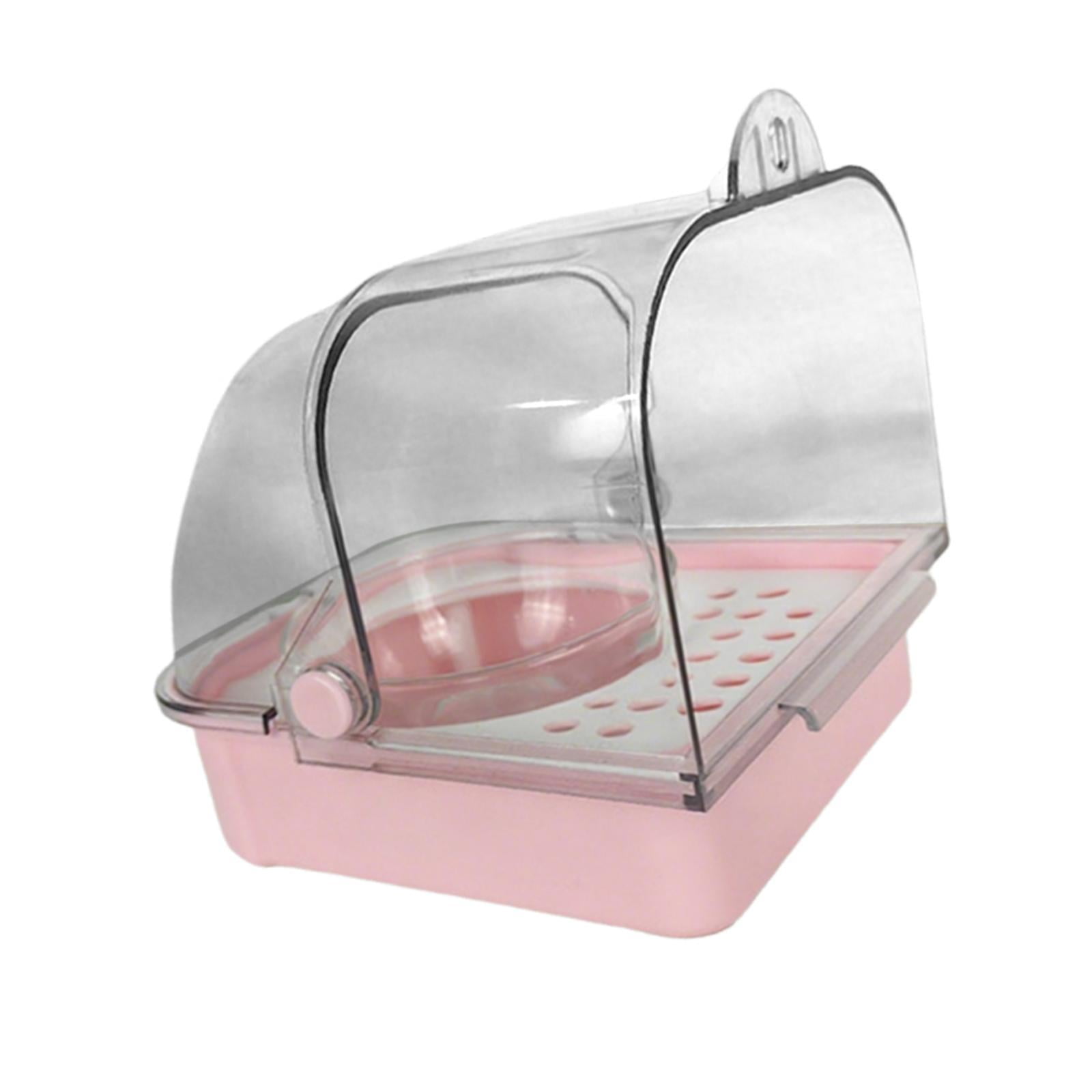 Baño Para Pájaros Con Comedero, Comedero Portátil, Casa Para Loros, Periquitos, Pinzones, Color Rosa