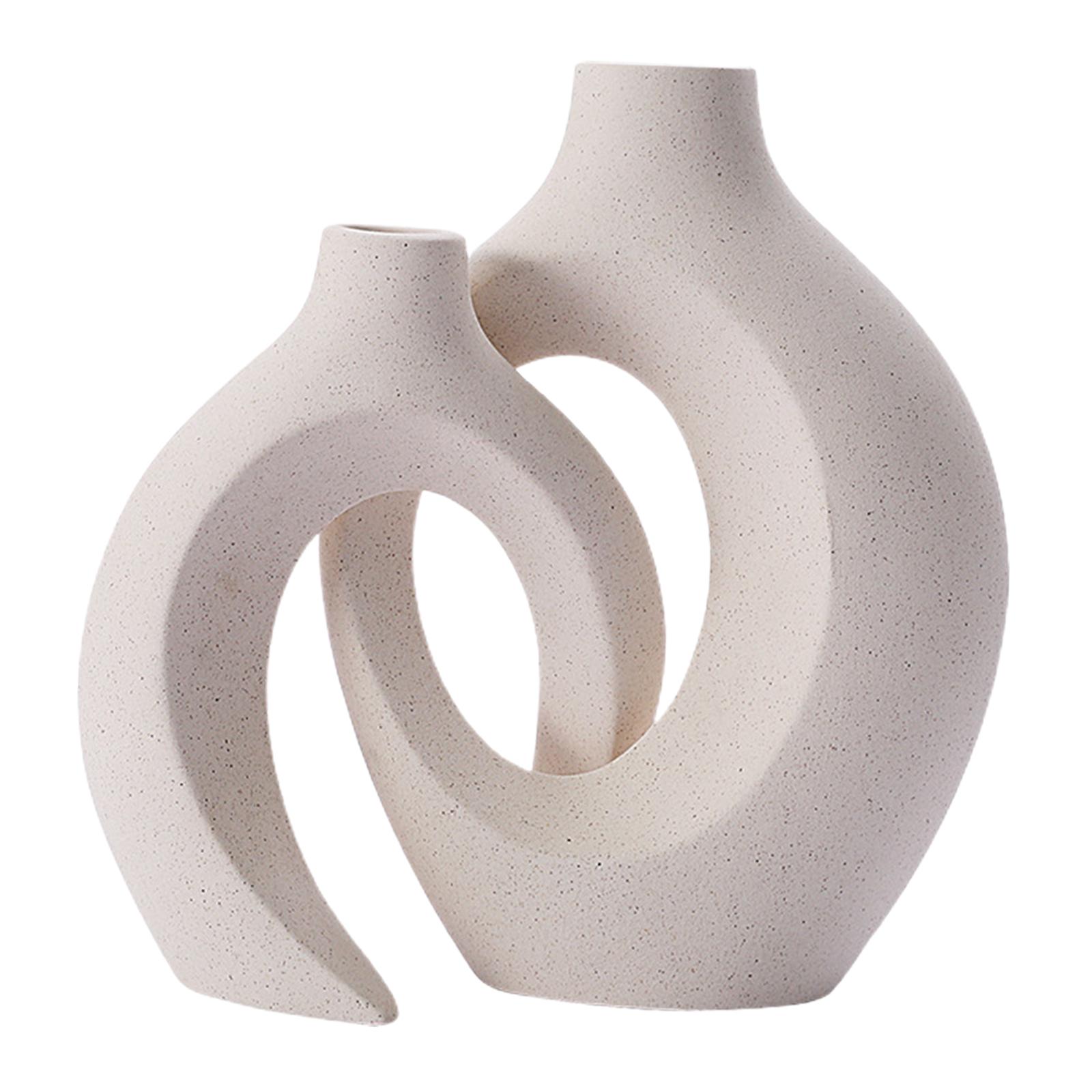 Bothyi - Florero De Cerámica Hueco Minimalismo Decoración Del Hogar Decorativo Para Manto Fiesta Oficina Negro