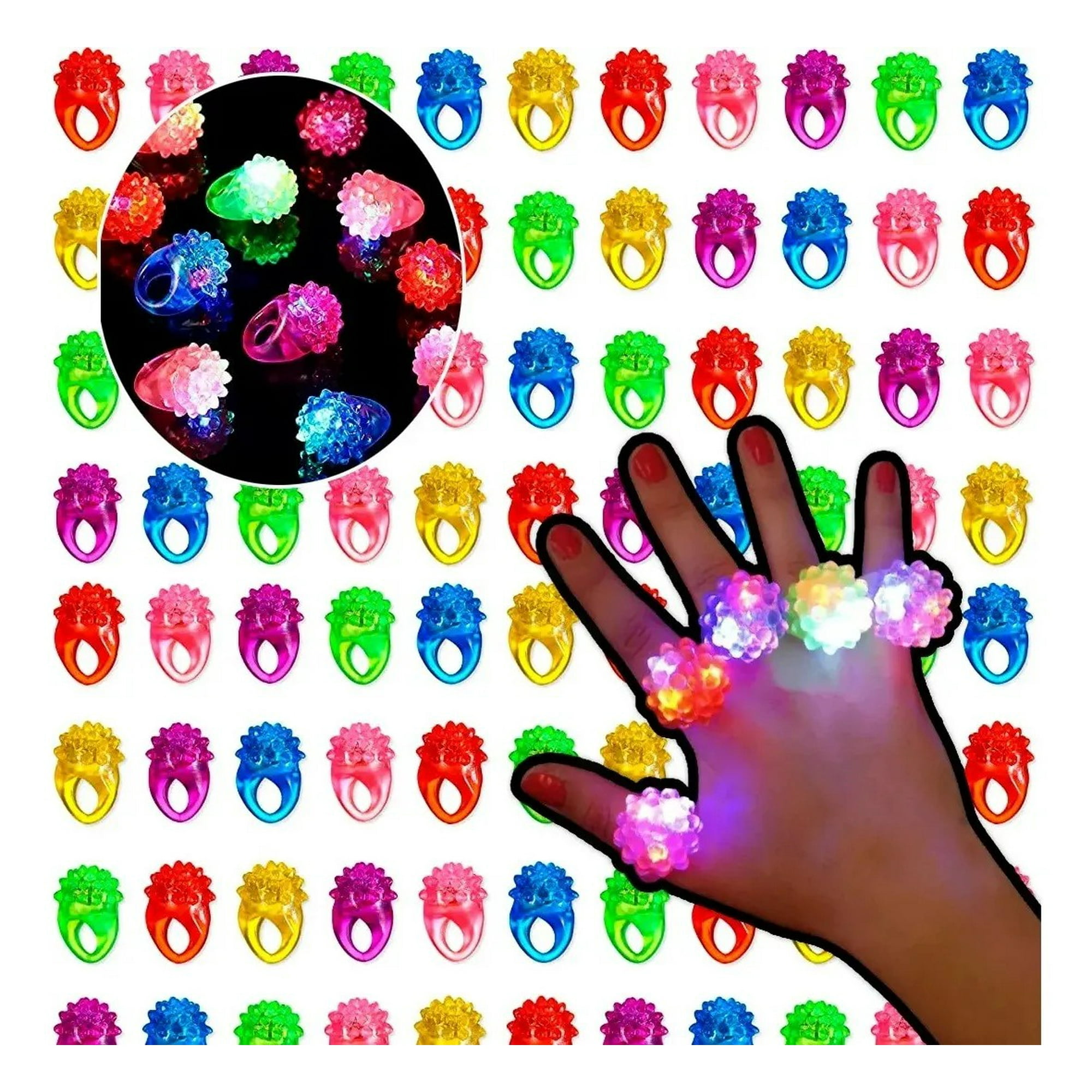Genérica - 20pcs Anillos Luminosos Luz Led Fiesta Cotillón Fiesta, Adecuado Para Juegos De Rol, Navidad, Halloween Y Carnaval.