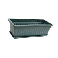 Ioensy - Jardinera Con Jardinera Para Ventana, Maceta Con Jardinera De 17 Pulgadas Para Alféizar De Ventana, Patio Interior Y Exterior, Verde Oscuro