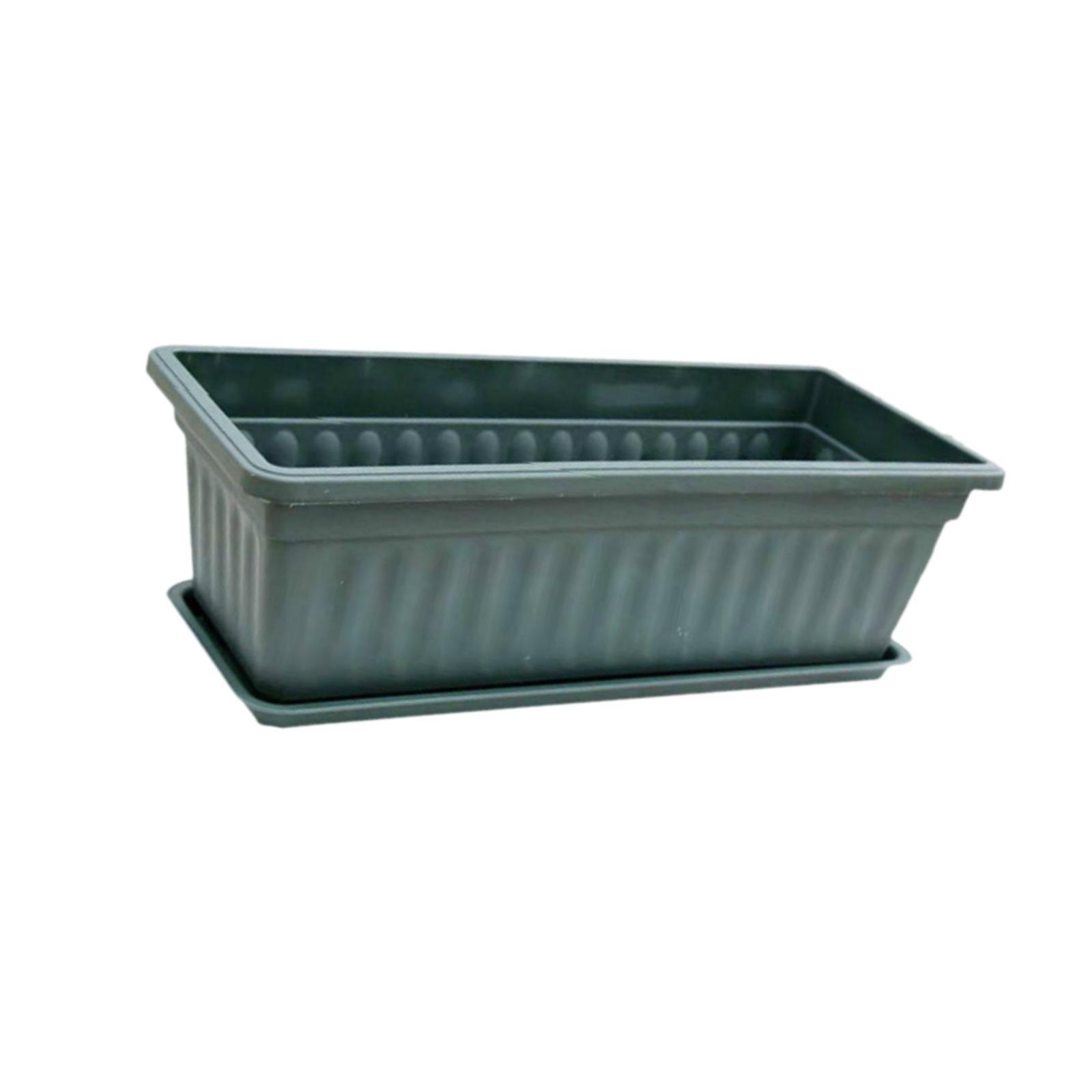 Ioensy - Jardinera Con Jardinera Para Ventana, Maceta Con Jardinera De 17 Pulgadas Para Alféizar De Ventana, Patio Interior Y Exterior, Verde Oscuro