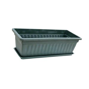 Ioensy - Jardinera Con Jardinera Para Ventana, Maceta Con Jardinera De 17 Pulgadas Para Alféizar De Ventana, Patio Interior Y Exterior, Verde Oscuro