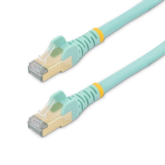 Cable Ethernet Cat6a Cat6a de 10 GbE, 3 pies, blindado Aqua