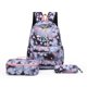 thumbnail image 1 of Girl Flower Printed Primary Junior High University Bookbag Lunch Bag Pencil Case 3pcs Backpack Sets Youth School Backpacks, 1 of 3