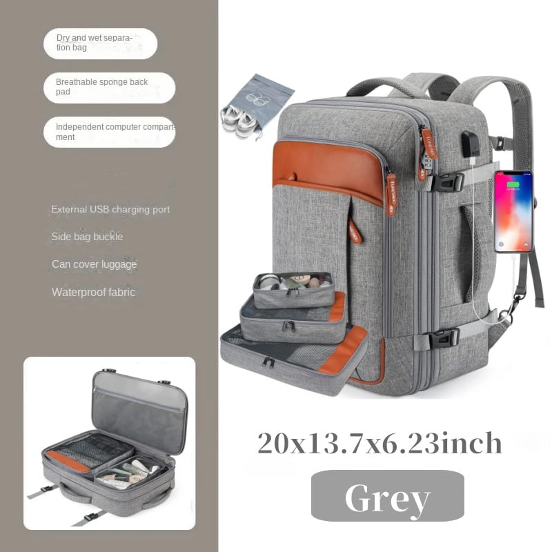 40L Large Capacity Travel Backpack 5-piece Set Expandable Large Luggage ...