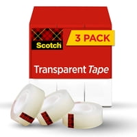Scotch - Cinta Adhesiva Transparente De 3/4 Pulgadas X 1000 Pulgadas, 3 Cajas, 600 K3