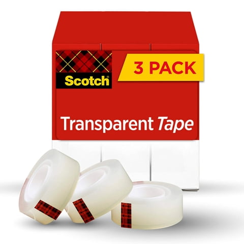 Scotch - Cinta Adhesiva Transparente De 3/4 Pulgadas X 1000 Pulgadas, 3 Cajas, 600 K3