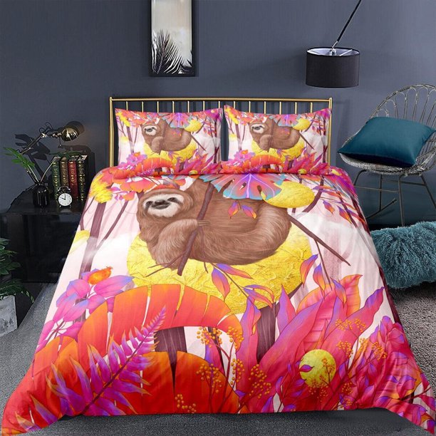 Wild Animal Flamingo Zebra Giraffe Quilt Duvet Cover Set Bedding Pillowcase3-Piece Bedding Set