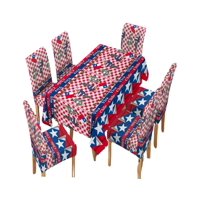 Genérico - Mantel Mas 6 Fundas De Sillas Fechas Patrias 140X220Cm 01