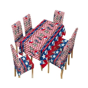 Genérico - Mantel Mas 6 Fundas De Sillas Fechas Patrias 140X220Cm 01