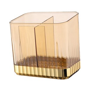 Magideal - Soporte Para Palillos Con Compartimento Doble Para Cocina, Utensilios De Cocina, Cubertería, Estante Organizador, Soporte De Almacenamiento, Cuberterí Amarillo