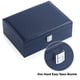 thumbnail image 5 of Joyero Voova de piel sintética de 2 capas, azul marino, 23 x 17 x 9 cm, 5 of 7