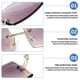 thumbnail image 3 of 3 pares de gafas de sol rectangulares sin montura, tintadas, vintage, transparentes, rectangulares, estilo Y2K, para mujeres y hombres., 3 of 6
