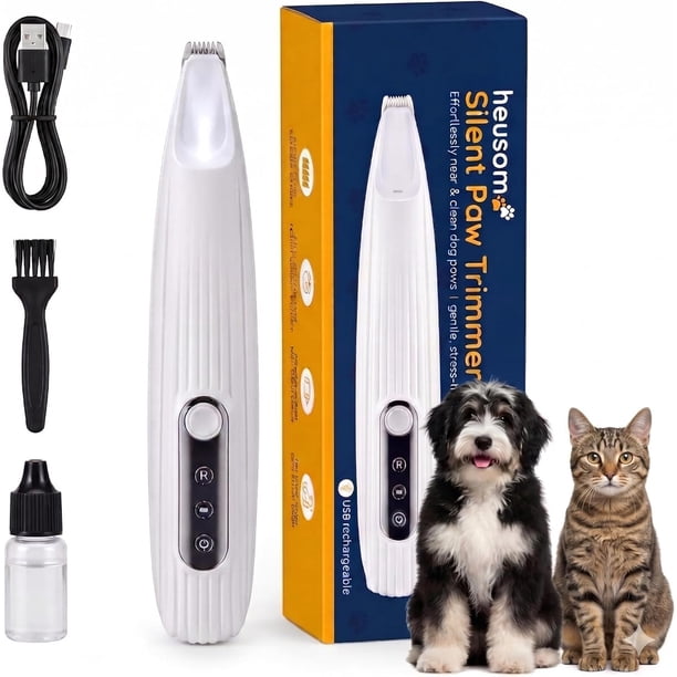 Cortapelos para Patas Heusom Inalámbrico 60 dB con LED y USB para Perros y Gatos