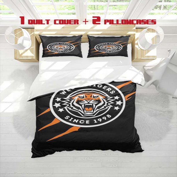 3pcs Xi Hu Rugby League Club Printed Bedding Set Soft Duvet Cover and 2 Pillowcases for All Seasons