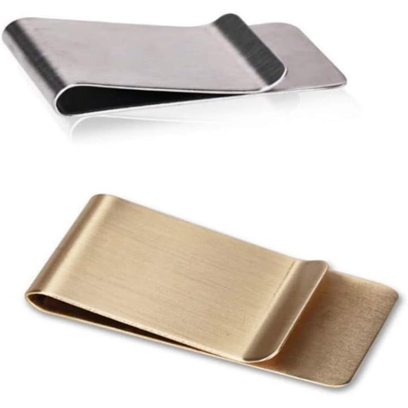 WAFJAMF Clip de dinero de acero inoxidable para hombre, pack de 2