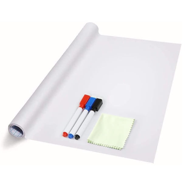 Adhesivo para pizarra blanca ZNCMRR de borrado en seco con 3 bolígrafos, 78,7 x 17,7 cm