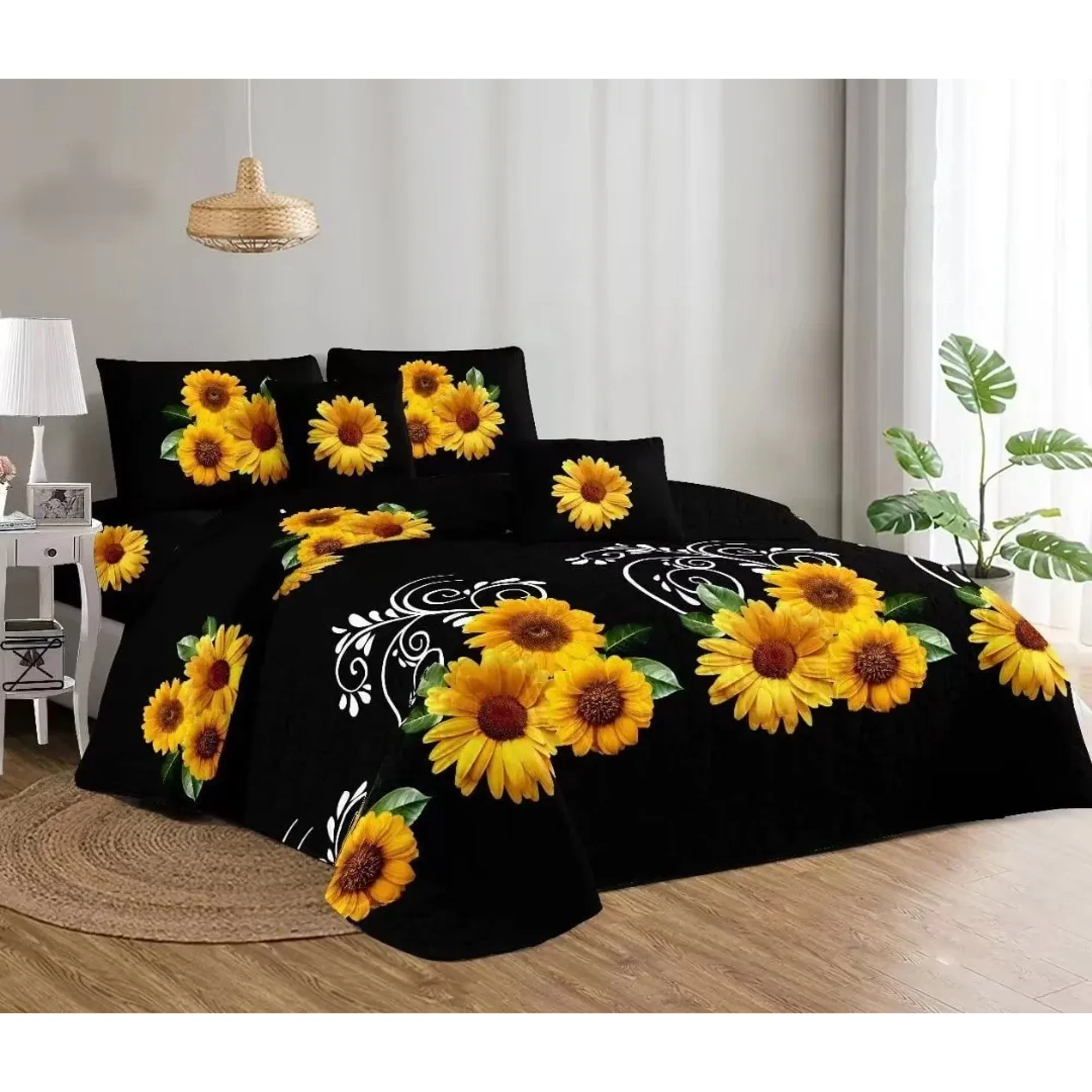 Casadeliacl - Cubrecama King Grande Quilt Verano Moderno Elegante Tf Negro Tf Cc507