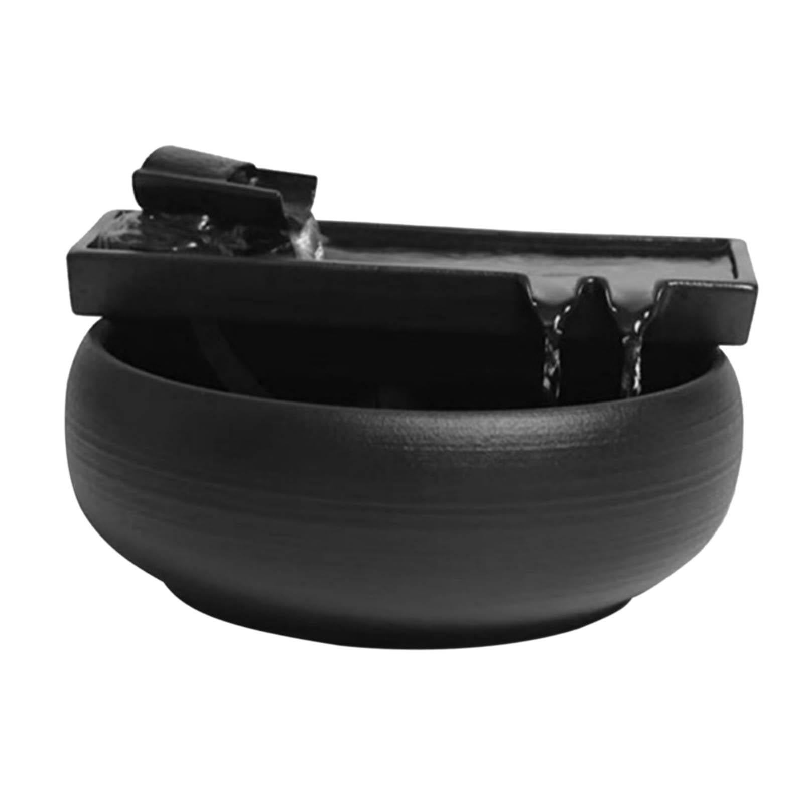 Magideal - Fuente De De Cerámica Florero Hidropónico Fuente De Agua Interior Cascada Característica Del Agua Adorno De Jardín Oficina Decoración Para El