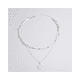 thumbnail image 4 of Collar Acero Plateado 3 Capas con Colgante Circular, 4 of 5