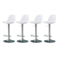 Global Latin - Pack 4 Silla Piso Bar Eame De Altura Con Respaldo De Polipropileno