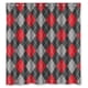 thumbnail image 1 of Cortina de ducha con diseño de rombos y ganchos, tamaño 66 x 72 pulgadas, 1 of 3