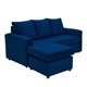 thumbnail image 4 of Living Bi-L Sofa 3 Cuerpos En L + 2 Poufs Felpa Azul Marino, 4 of 6