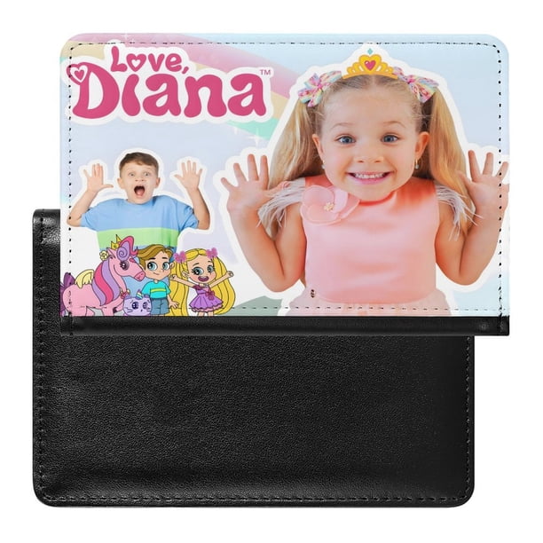 Love Diana Porta Pasaporte y Cartera de Viaje Premium de Cuero PU, Funda de Pasaporte Bloqueo RFID con Ranuras para Tarjetas de Crédito, Estuche para Libro de Pasaporte para Familia 10cm × 15cm