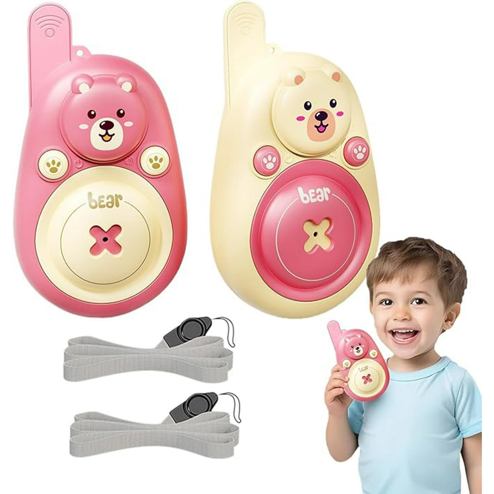 Veatool - Walkie - Talkie Para Niños, 2 Conjuntos Lindos De Walkie - Talkie Para Osos, Con Cuerda Colgante Portátil, Regalo Perfecto Para Niños Y Niñas De 3 A 12 Años