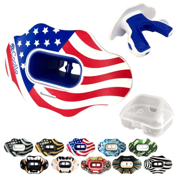 Protector bucal COOLLO SPORTS para adultos 8+ con bandera americana