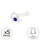 thumbnail image 1 of Piercing Plata 925 Forma De Delfin Para La Nariz, Trago,Helix Y Parte Superior De La Oreja Con Cristal Azul Con Plateado, 1 of 2