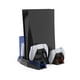 thumbnail image 4 of Base de carga con enfriamiento mejorado para PlayStation 5 Digital y de disco, soporte enfriador con almacenamiento para discos de carga y ventilador multifuncional, 4 of 6