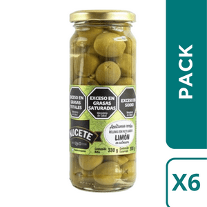 Pack 6 Aceitunas Verdes Con Limón Nucete 200 Grs C/U