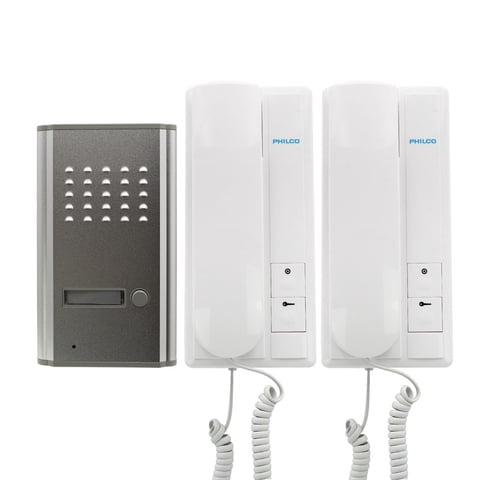 Philco - Portero Eléctrico + 2 Citófonos Frente Metálico Pr-20