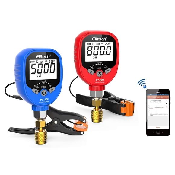 Juego de medidores de corriente alterna digitales Elitech HVAC con pinzas de temperatura