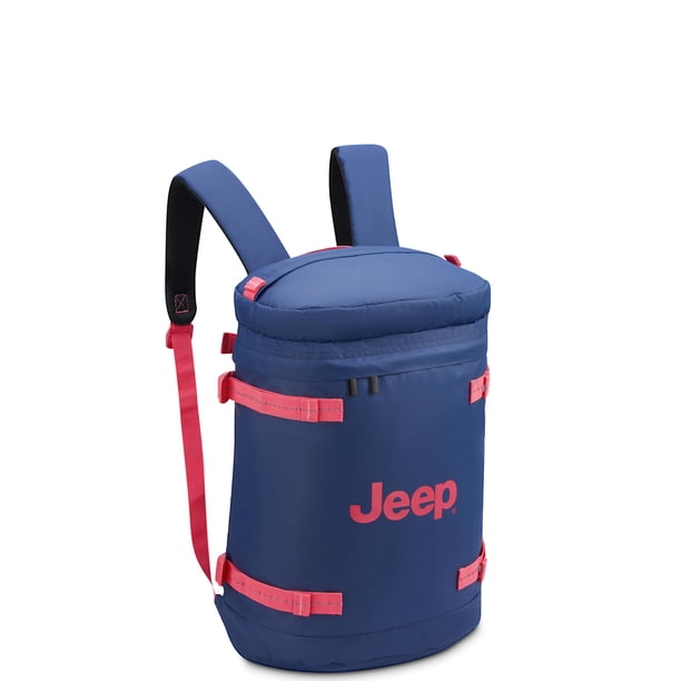 Mochila Jeep JS013C cilíndrica de viaje, azul marino, para portátil de 17 pulgadas