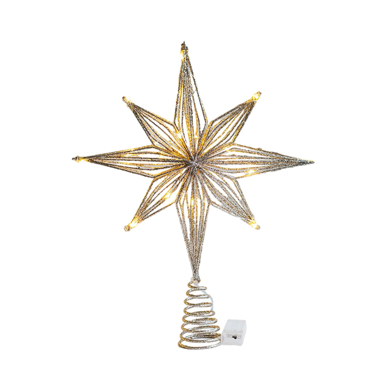Bothyi - Adornos De Estrella Para Árbol De Navidad Copa De Árbol De Estrella Brillante De Temporada 3d 25 Cm Champán