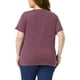 thumbnail image 3 of Agnes Orinda Camisetas de Mujer Tallas Grandes Cuello en V con Muesca Mangas Cortas Enrolladas Camisetas Suaves y Casuales de Verano 2025 4X Burdeos, 3 of 6