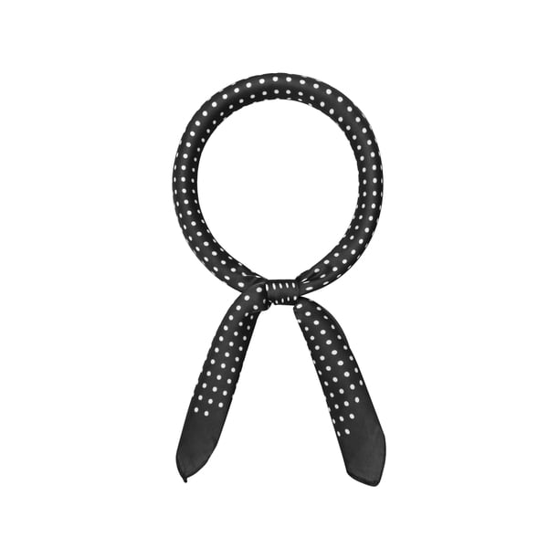 INSPIRA CHIC 70cm Pañuelo Cuadrado de Lunares Bufandas para el Cuello Pañuelo Cinta para el Cabello para Mujeres Negro-Lunares 27.56*27.56"(L*A)