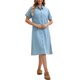 thumbnail image 1 of INSPIRE CHIC Vestido Camisero de Mezclilla para Mujer Regreso a Clases Manga Corta Botones Casual Vestido Midi Azul Claro 2XL, 1 of 5