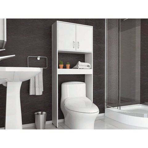 Tuhome - Estante Wc Barcelona 160X63X25,5 Cm 2 Puertas Blanco