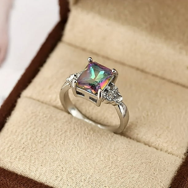 Stunning Square Zircon Bridal Ring - Perfect for Engagement, Wedding, and Anniversary Gifts