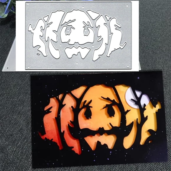 Troquel metálico Lauboruan marco de calabaza de Halloween 14 x 10 cm