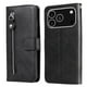 thumbnail image 1 of Funda con Cremallera para iPhone 17 Pro, Carcasa Cartera de Cuero PU con Soporte y Tarjetero, 1 of 5